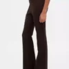 Hoge taille, dubbel gebreide broek met hoge pijpen