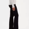 Hoge taille, dubbel gebreide broek met hoge pijpen