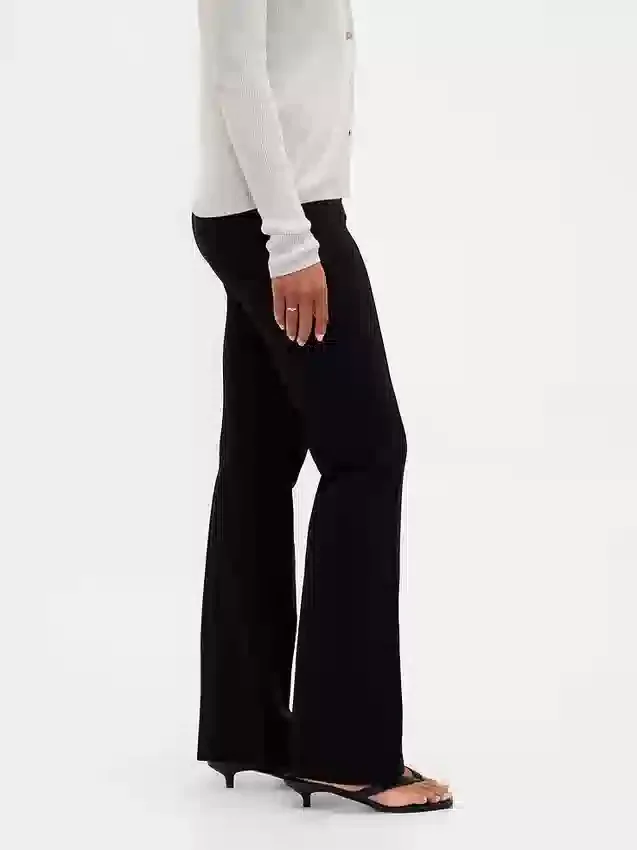 Hoge taille, dubbel gebreide broek met hoge pijpen