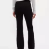 Hoge taille, dubbel gebreide broek met hoge pijpen