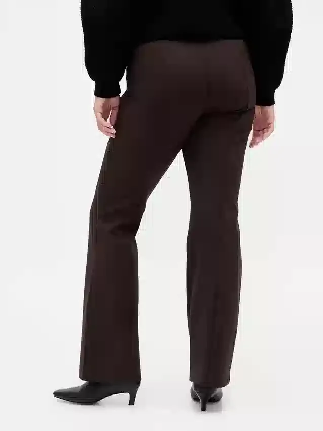 Hoge taille, dubbel gebreide broek met hoge pijpen