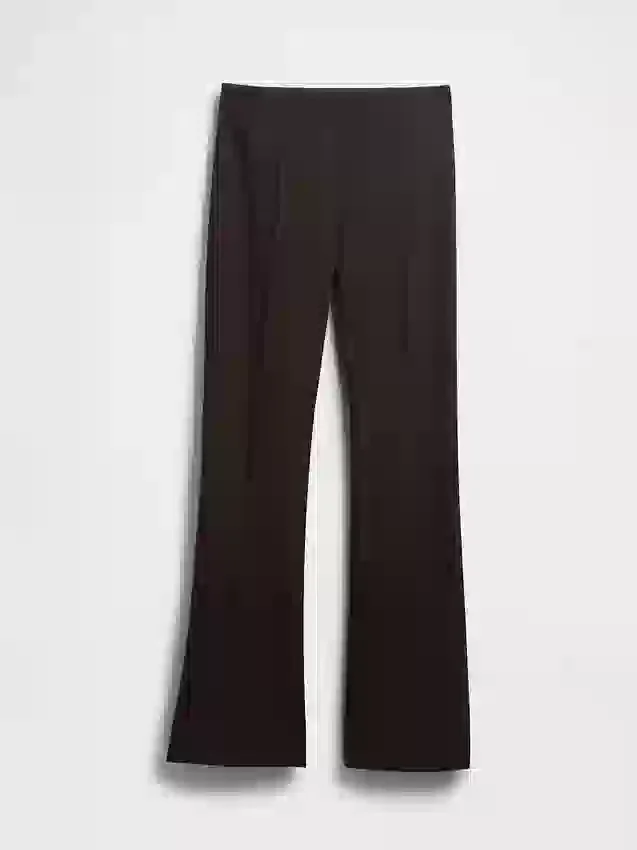 Hoge taille, dubbel gebreide broek met hoge pijpen