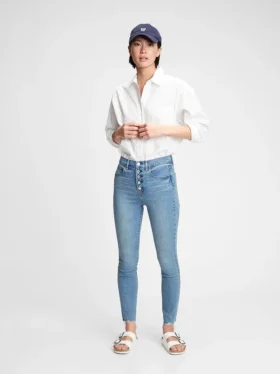 Hoge taille, echte skinny Jeans met geheime, gladmakende zakken