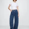 Hoge taille gebreide Horseshoe-Jeans