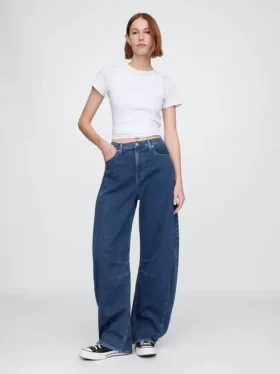 Hoge taille gebreide Horseshoe-Jeans