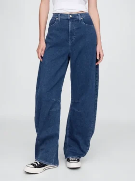 Hoge taille gebreide Horseshoe-Jeans