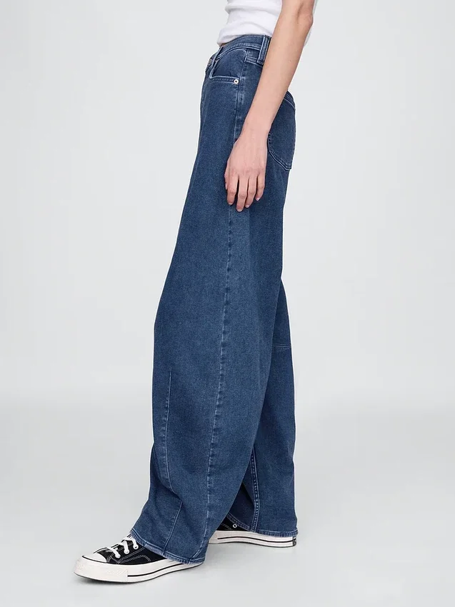Hoge taille gebreide Horseshoe-Jeans