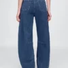 Hoge taille gebreide Horseshoe-Jeans