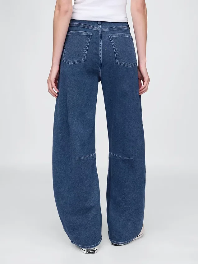 Hoge taille gebreide Horseshoe-Jeans