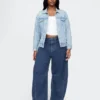 Hoge taille gebreide Horseshoe-Jeans