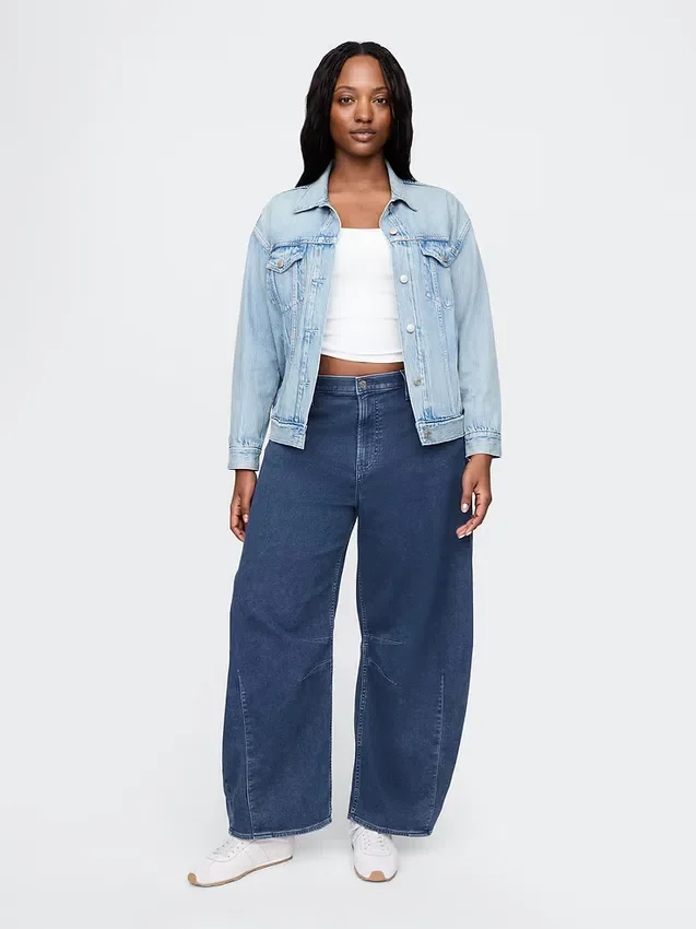 Hoge taille gebreide Horseshoe-Jeans