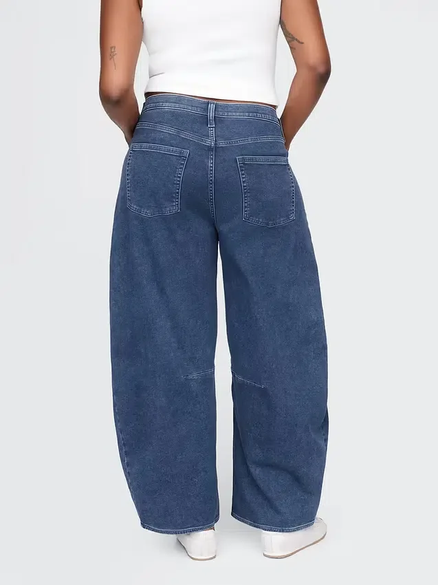Hoge taille gebreide Horseshoe-Jeans