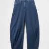 Hoge taille gebreide Horseshoe-Jeans