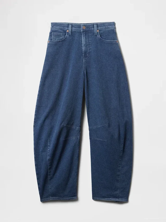 Hoge taille gebreide Horseshoe-Jeans
