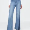 Hoge taille, gepatchte flare-Jeans in jaren ’70-stijl