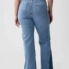Hoge taille, gepatchte flare-Jeans in jaren ’70-stijl