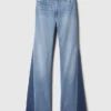 Hoge taille, gepatchte flare-Jeans in jaren ’70-stijl