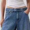 Hoge taille met riemen: Barrel-culottejeans