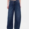 Hoge taille, ultrazachte crossover-Jeans met hoefijzervorm