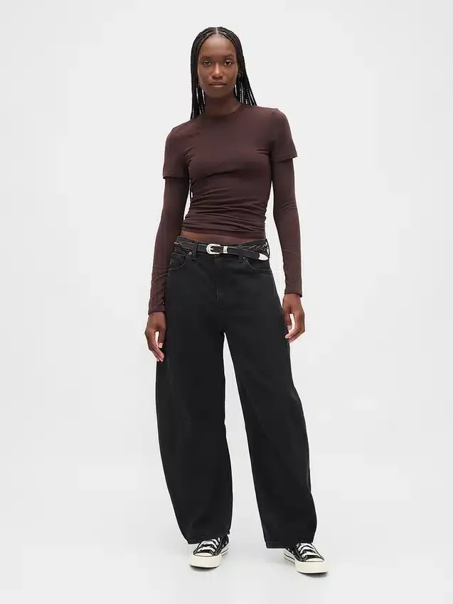 Hoge taille, ultrazachte Horseshoe-Jeans