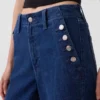 Hoge taille, wijde pijpen, enkellange sailor-Jeans