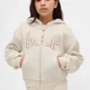 Hoodie met grafisch logo en sherpa-voering voor kinderen
