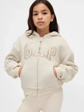 Hoodie met grafisch logo en sherpa-voering voor kinderen