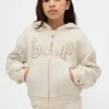 Hoodie met grafisch logo en sherpa-voering voor kinderen