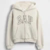 Hoodie met grafisch logo en sherpa-voering voor kinderen