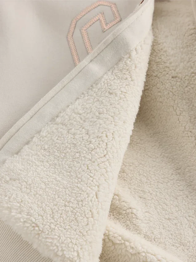 Hoodie met grafisch logo en sherpa-voering voor kinderen