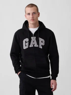 Hoodie met rits en Vintagesoft Arch Logo voor volwassenen