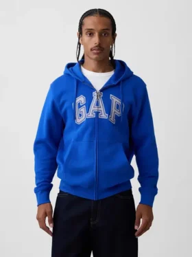 Hoodie met rits en Vintagesoft Arch Logo voor volwassenen