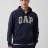 Hoodie met rits en Vintagesoft Arch Logo voor volwassenen
