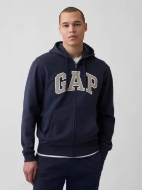 Hoodie met rits en Vintagesoft Arch Logo voor volwassenen