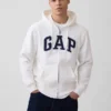 Hoodie met rits en Vintagesoft Arch Logo voor volwassenen