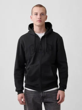 Hoodie met rits en Vintagesoft Arch Logo voor volwassenen