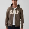 Hoodie met rits en Vintagesoft Arch Logo voor volwassenen