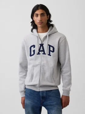 Hoodie met rits en Vintagesoft Arch Logo voor volwassenen