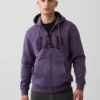 Hoodie met rits en Vintagesoft Arch Logo voor volwassenen