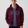 Hoodie met rits en Vintagesoft Arch Logo voor volwassenen