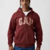 Hoodie met rits en Vintagesoft Arch Logo voor volwassenen
