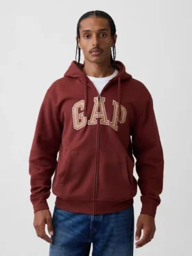 Hoodie met rits en Vintagesoft Arch Logo voor volwassenen