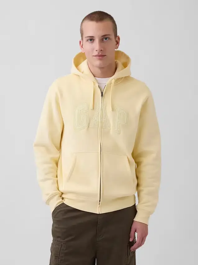 Hoodie met rits en Vintagesoft Arch Logo voor volwassenen