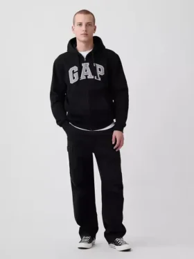 Hoodie met rits en Vintagesoft Arch Logo voor volwassenen