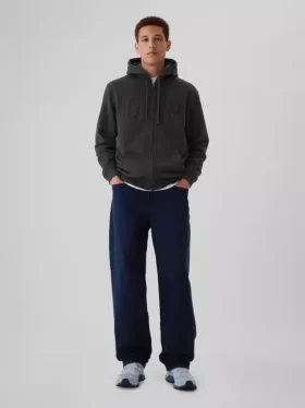 Hoodie met rits en Vintagesoft Arch Logo voor volwassenen