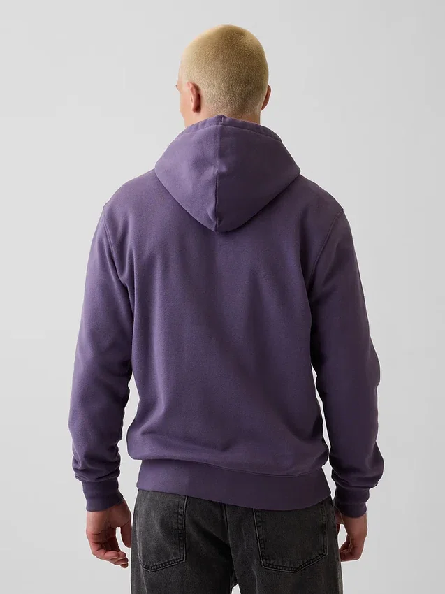 Hoodie met rits en Vintagesoft Arch Logo voor volwassenen