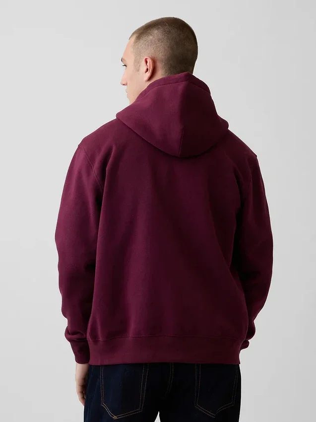 Hoodie met rits en Vintagesoft Arch Logo voor volwassenen