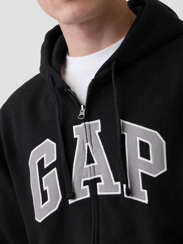 Hoodie met rits en Vintagesoft Arch Logo voor volwassenen