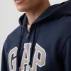 Hoodie met rits en Vintagesoft Arch Logo voor volwassenen