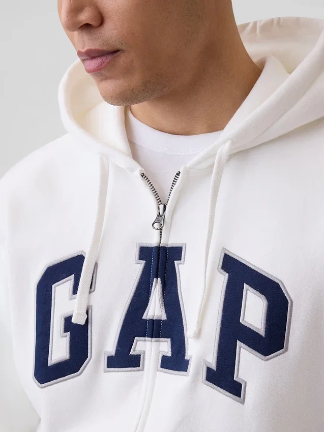 Hoodie met rits en Vintagesoft Arch Logo voor volwassenen